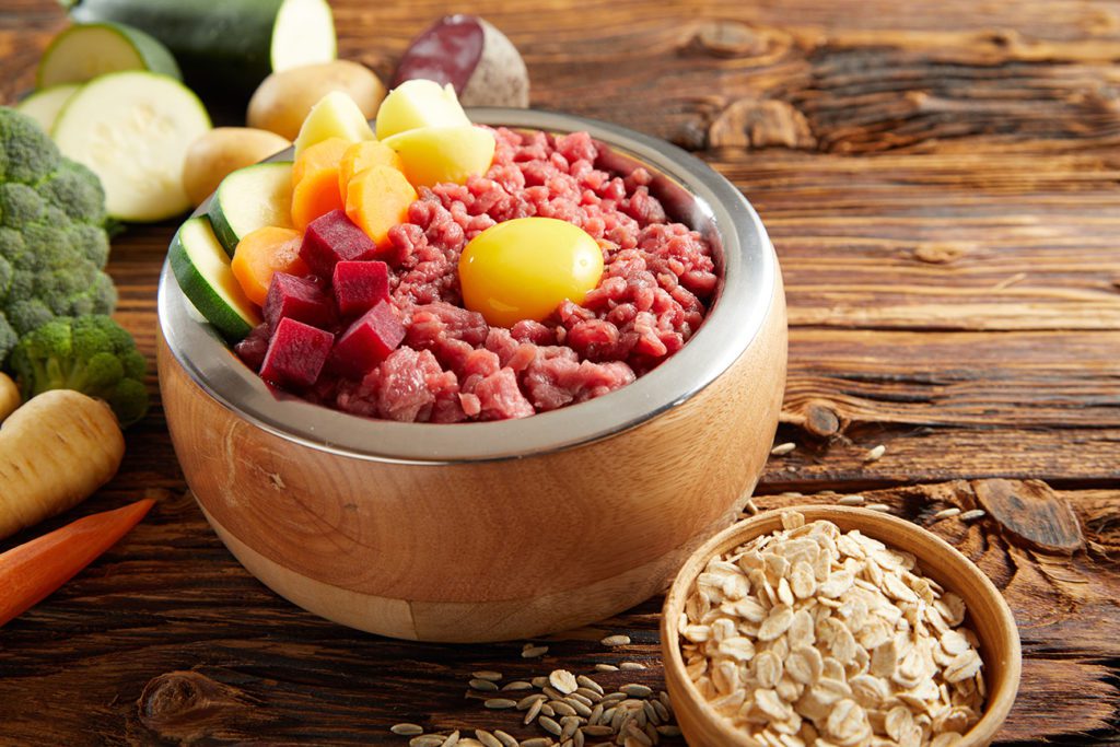 Raw and nutritious dog food, featuring a variety of wholesome ingredients to support your furry companion's health and vitality.